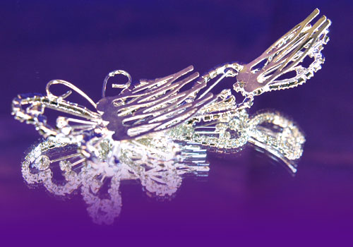 Bridal Wedding Butterfly Crystal Hair Comb T1177  