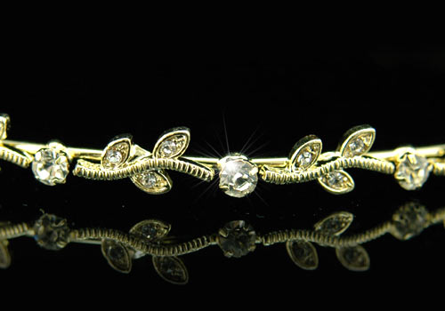 Bridal Wedding Crystal Gold Plated Headband Tiara T1215  