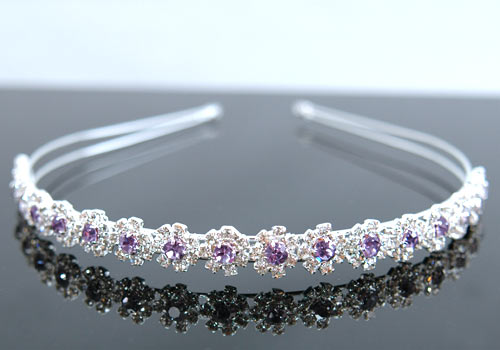 Bridal Purple Lavender Crystal Headband Tiara T1286  